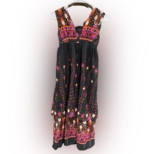 Roxy Sleeveless A-Line V-Neck Floral Midi Dress Size Medium